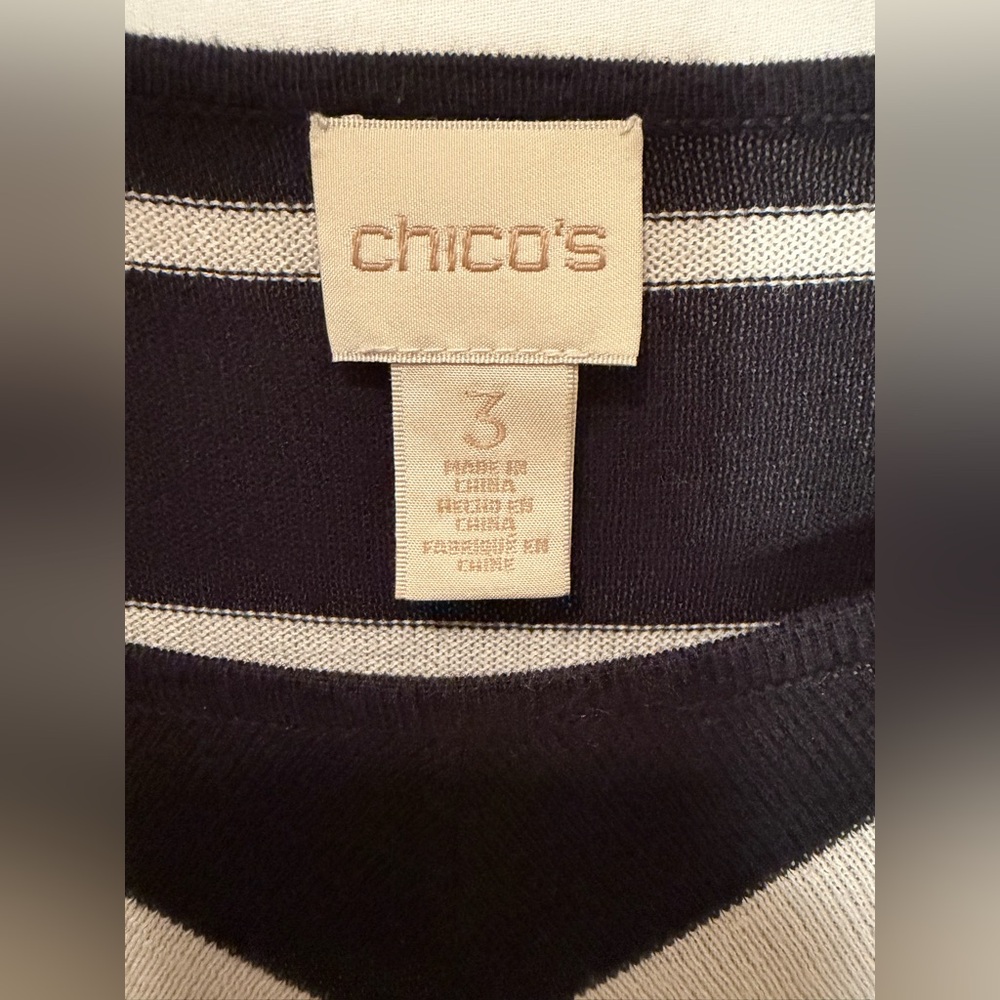 Chico's Cotton Rayon Blend Tunic Extra Soft & Light w. Chiffon Hem Sz 3 (XL /16) - Picture 4 of 8